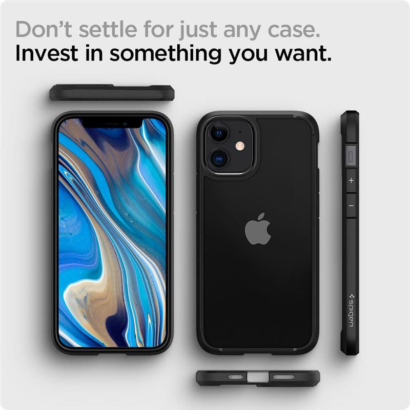 Spigen Ultra Hybrid dėklas iPhone 12 mini - matinė juoda