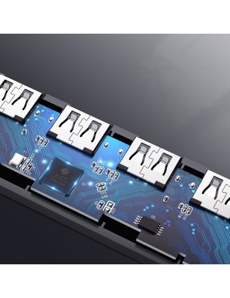 Ugreen USB Type C HUB skirstytuvas – 4x USB 3.2 Gen 1 su USB-C maitinimo prievadu pilka spalva (CM219 70336)