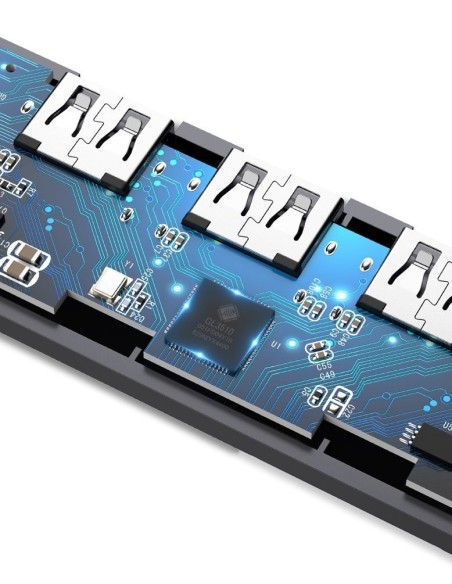 Ugreen USB Type C HUB skirstytuvas – 4x USB 3.2 Gen 1 su USB-C maitinimo prievadu pilka spalva (CM219 70336)