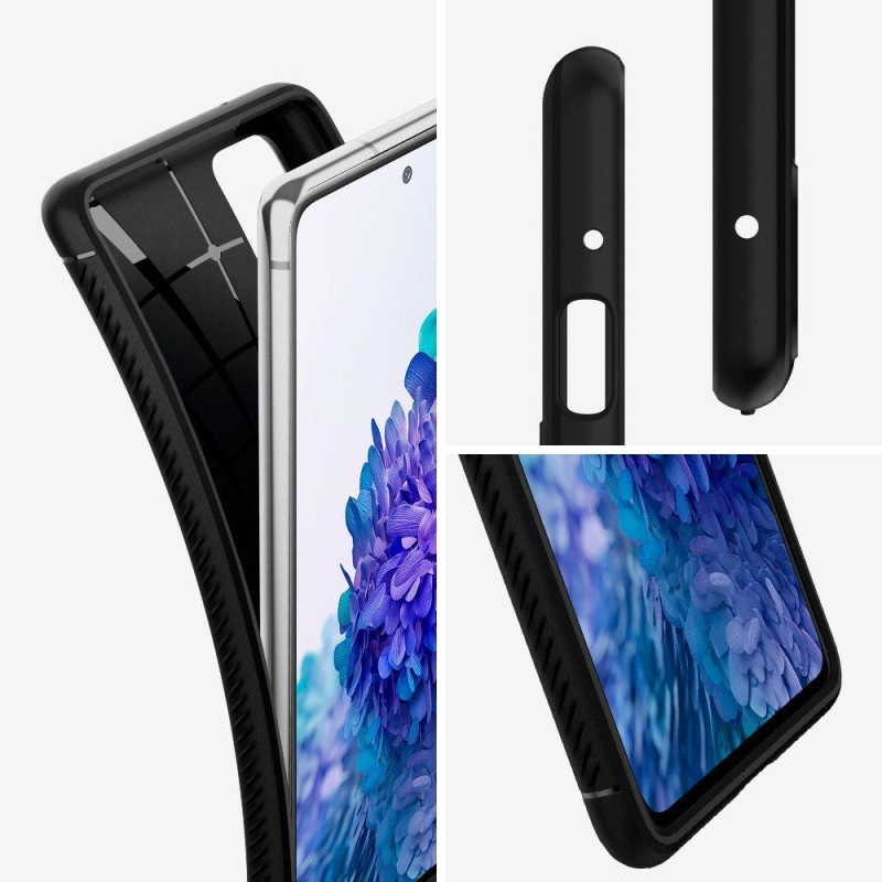 Spigen Rugged Armor dėklas, skirtas Samsung Galaxy S20 FE - matinė juoda