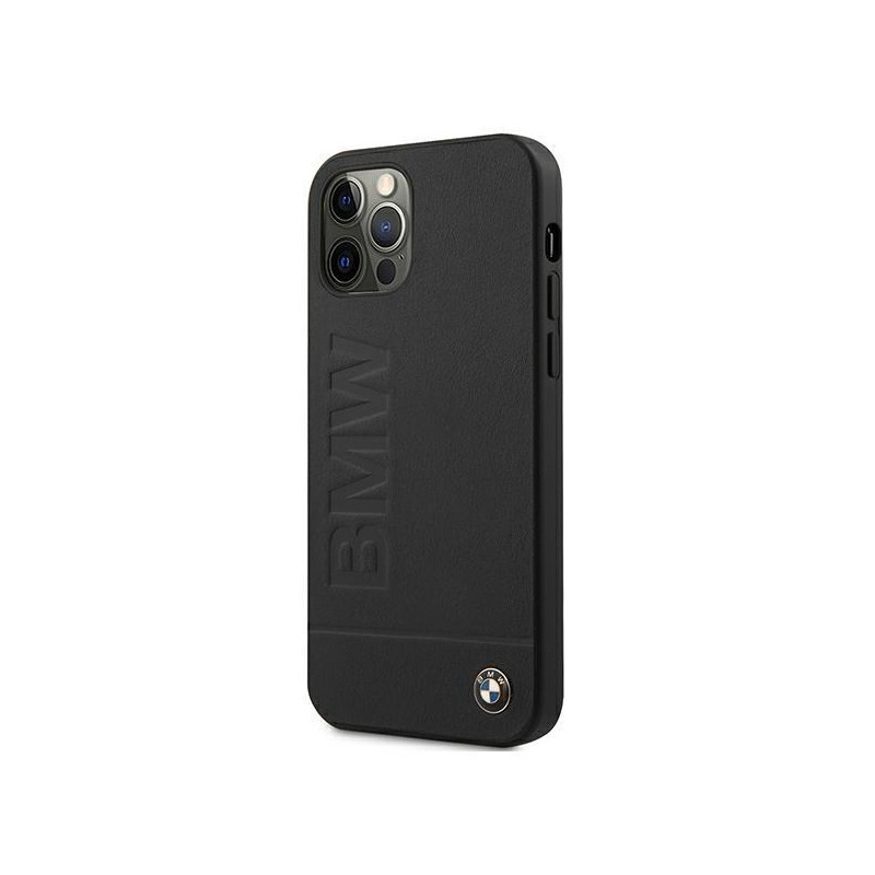 BMW Signature Logo Imprint dėklas iPhone 12 / iPhone 12 Pro - juodas