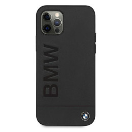 BMW Signature Logo Imprint dėklas iPhone 12 / iPhone 12 Pro - juodas