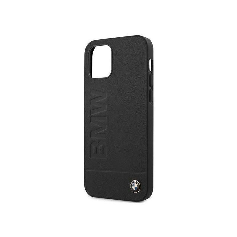 BMW Signature Logo Imprint dėklas iPhone 12 / iPhone 12 Pro - juodas