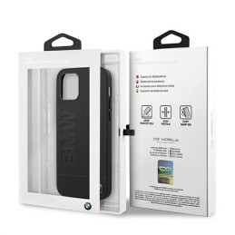 BMW Signature Logo Imprint dėklas iPhone 12 / iPhone 12 Pro - juodas