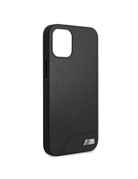 BMW M Collection Smooth PU dėklas iPhone 12 mini - juodas BMW M Collection Smooth PU dėklas iPhone 12 mini - juodas