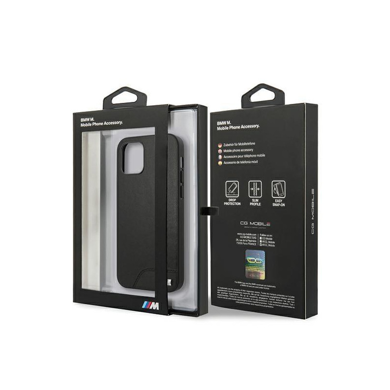 BMW M Collection Smooth PU dėklas iPhone 12 mini - juodas