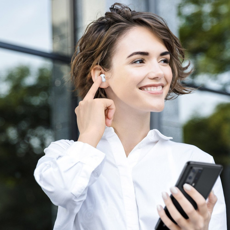 Belaidės į ausis įdedamos Bluetooth 5.3 ausinės Encok WM01 TWS baltos
