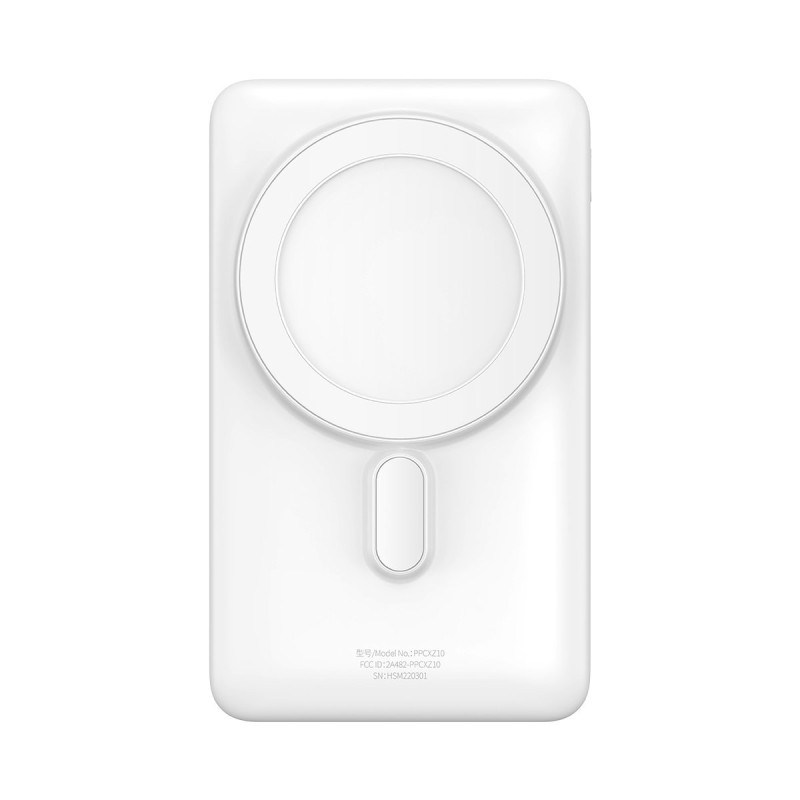 Maitinimo bankas su belaidžiu įkrovimu MagSafe 10000mAh 20W USB-C laidas 0,5m baltas