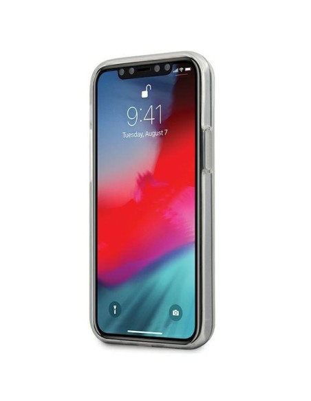 Karl Lagerfeld Glitter Ikonik Karl dėklas iPhone 12 mini - sidabrinis Karl Lagerfeld Glitter Ikonik Karl dėklas iPhone 12 mini - sidabrinis