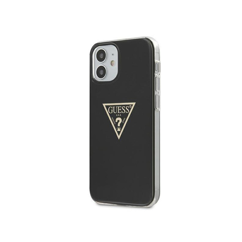 Guess Metallic Collection dėklas iPhone 12 mini - juodas