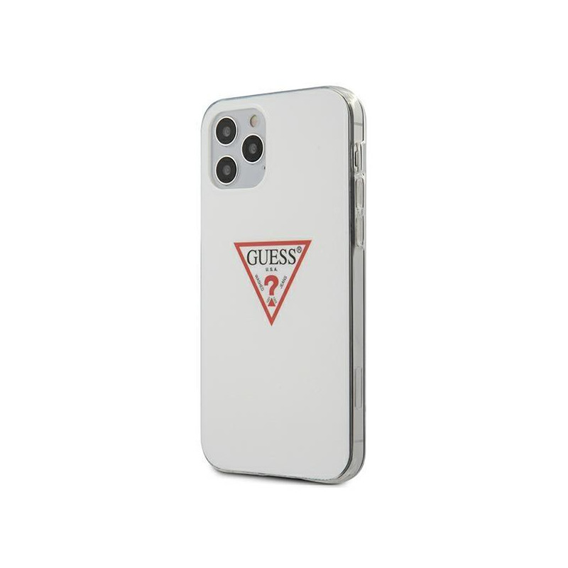 Guess Triangle Collection dėklas, skirtas iPhone 12 / iPhone 12 Pro - baltas