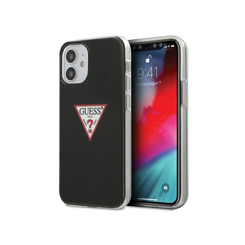 Guess Triangle Collection dėklas iPhone 12 mini - juodas Guess Triangle Collection dėklas iPhone 12 mini - juodas