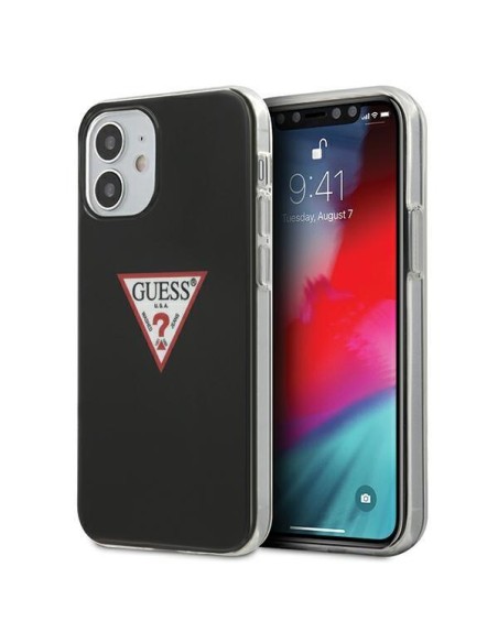 Guess Triangle Collection dėklas iPhone 12 mini - juodas Guess Triangle Collection dėklas iPhone 12 mini - juodas