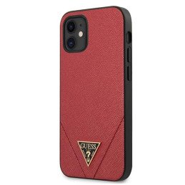 Guess Saffiano dėklas iPhone 12 mini - Saffiano raudonas