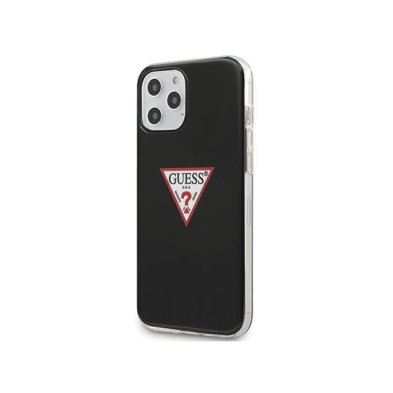 Guess Triangle Collection dėklas, skirtas iPhone 12 / iPhone 12 Pro - juodas Guess Triangle Collection dėklas, skirtas iPhone 12 / iPhone 12 Pro - juodas