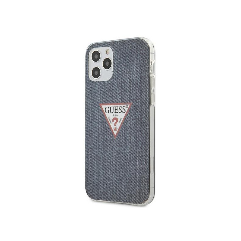 Guess Jeans Collection dėklas, skirtas iPhone 12 / iPhone 12 Pro - tamsiai mėlynas