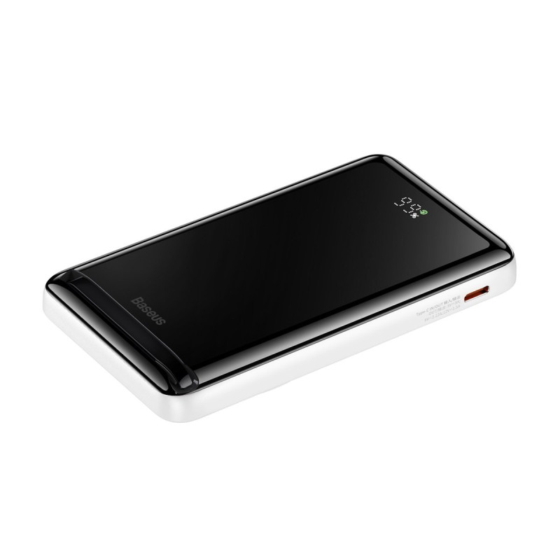 Maitinimo bankas su belaidžiu įkrovimu MagSafe 10000mAh 20W USB-C laidas 0,5m baltas