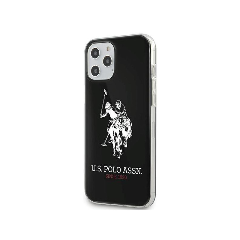 JAV Polo Assn byla Blizgus didelis logotipas, skirtas iPhone 12 Pro Max – juodas