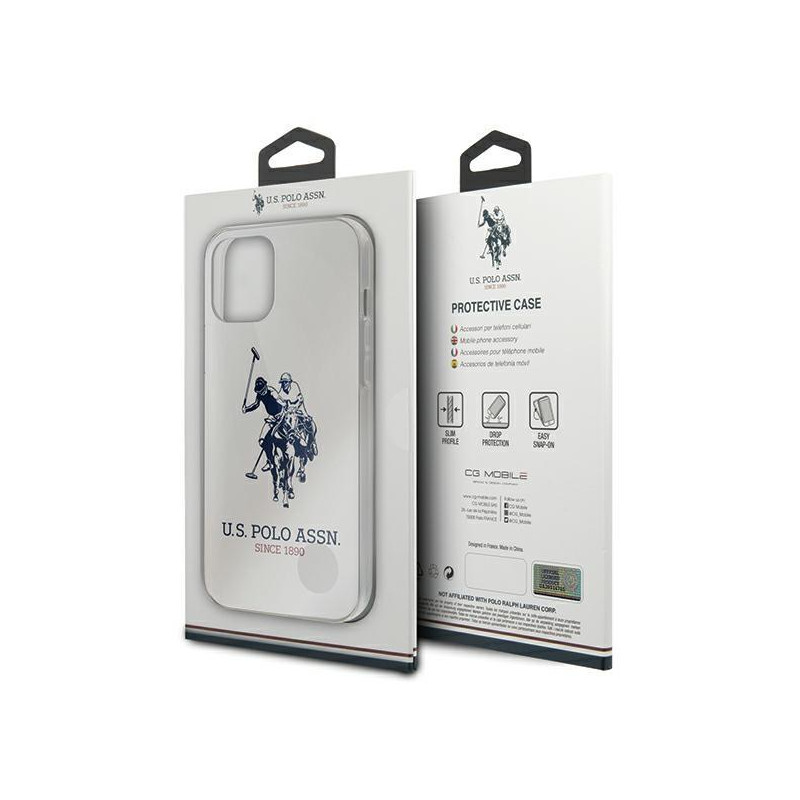 JAV Polo Assn byla Didelis blizgus logotipas, skirtas iPhone 12 Pro Max – baltas
