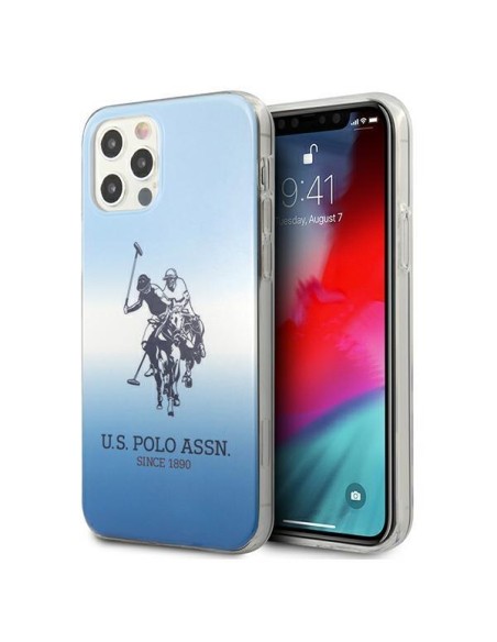 JAV Polo Assn byla Gradiento raštų kolekcija, skirta iPhone 12 / iPhone 12 Pro – mėlyna JAV Polo Assn byla Gradiento raštų kolekcija, skirta iPhone 12 / iPhone 12 Pro – mėlyna