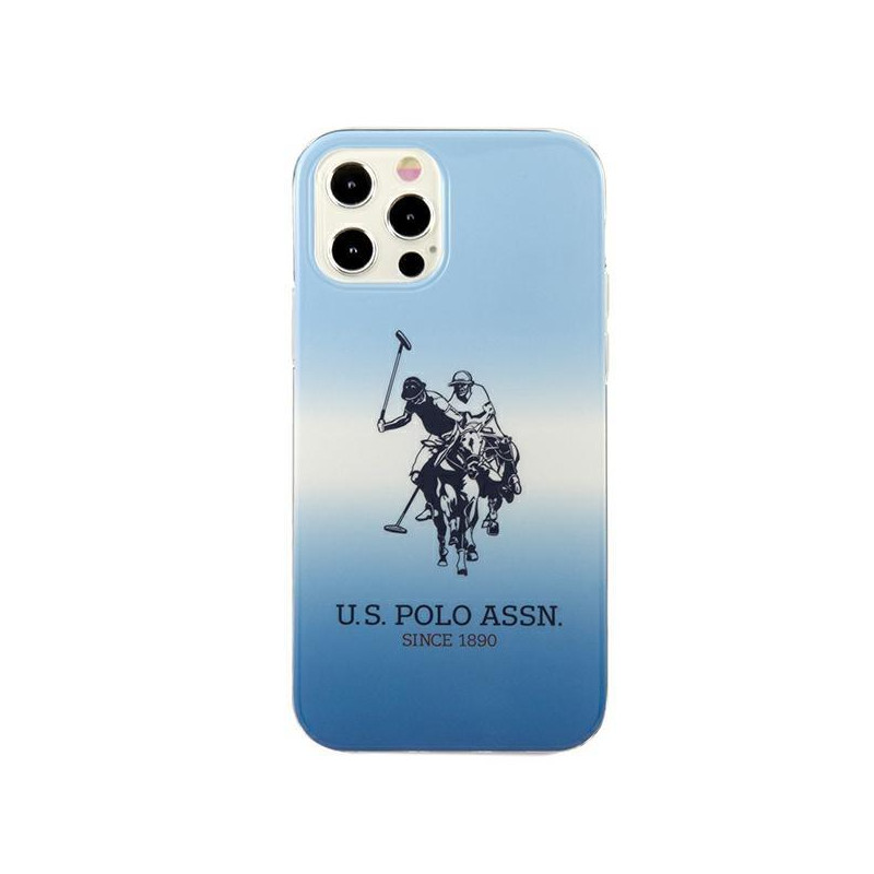 JAV Polo Assn byla Gradiento raštų kolekcija, skirta iPhone 12 / iPhone 12 Pro – mėlyna
