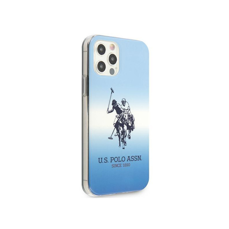 JAV Polo Assn byla Gradiento raštų kolekcija, skirta iPhone 12 / iPhone 12 Pro – mėlyna