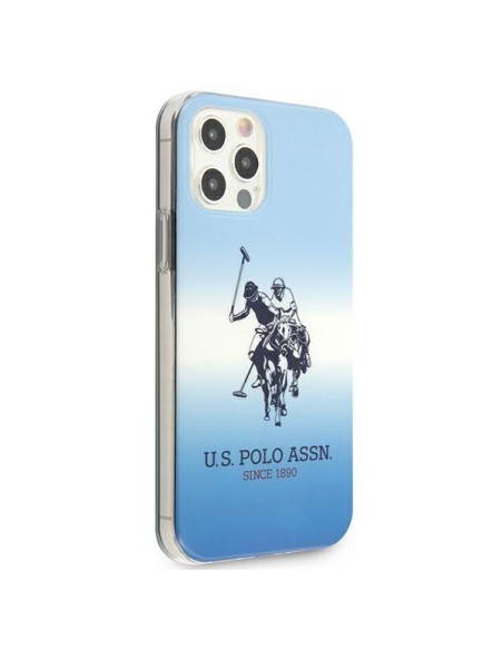 JAV Polo Assn byla Gradiento raštų kolekcija, skirta iPhone 12 / iPhone 12 Pro – mėlyna JAV Polo Assn byla Gradiento raštų kolekcija, skirta iPhone 12 / iPhone 12 Pro – mėlyna