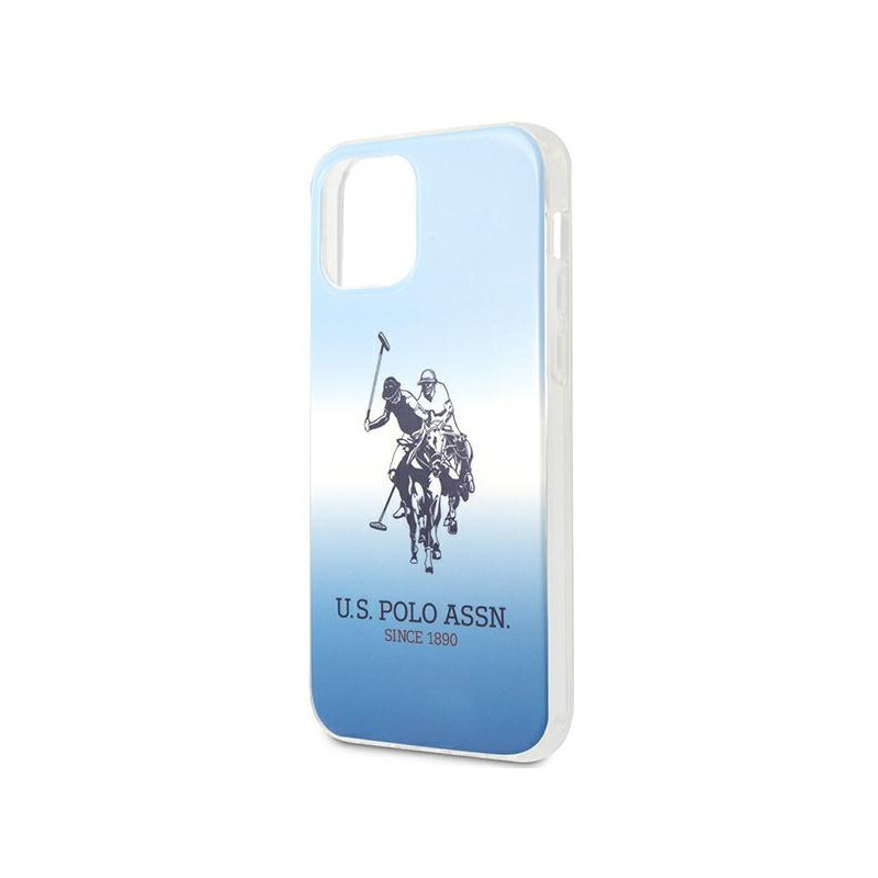 JAV Polo Assn byla Gradiento raštų kolekcija, skirta iPhone 12 / iPhone 12 Pro – mėlyna