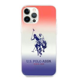JAV Polo Assn byla Gradiento raštų kolekcija, skirta iPhone 12 / iPhone 12 Pro – raudona ir mėlyna