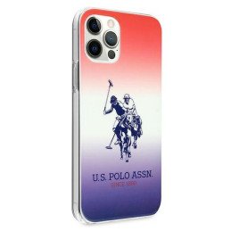 JAV Polo Assn byla Gradiento raštų kolekcija, skirta iPhone 12 / iPhone 12 Pro – raudona ir mėlyna