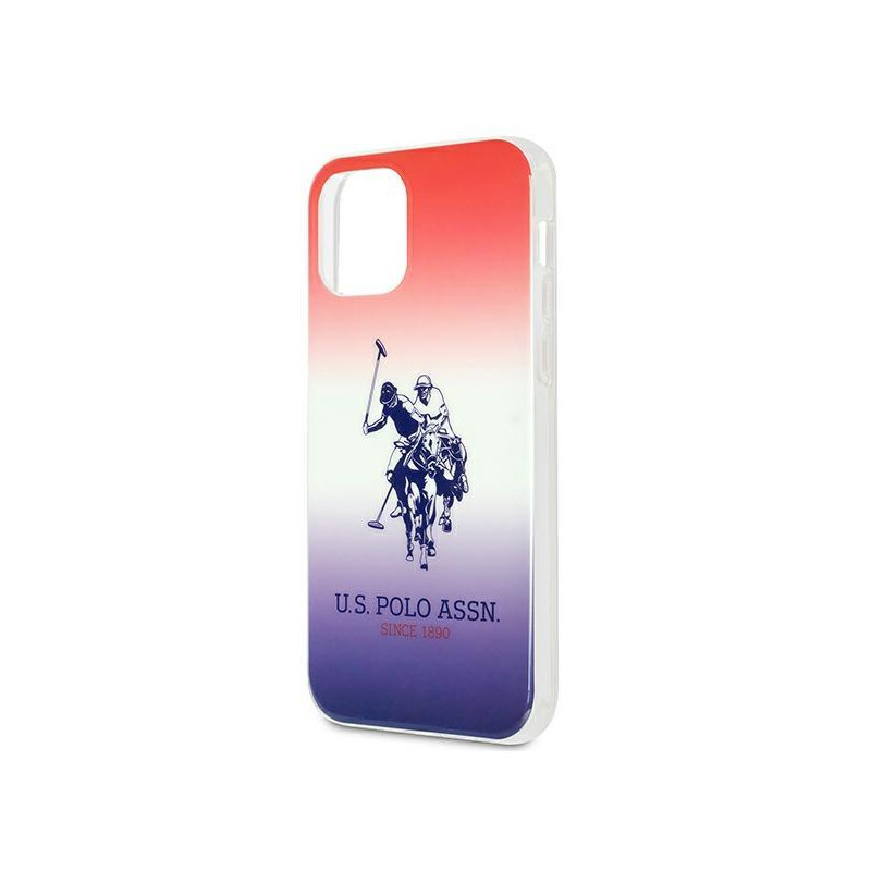 JAV Polo Assn byla Gradiento raštų kolekcija, skirta iPhone 12 / iPhone 12 Pro – raudona ir mėlyna