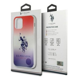 JAV Polo Assn byla Gradiento raštų kolekcija, skirta iPhone 12 / iPhone 12 Pro – raudona ir mėlyna