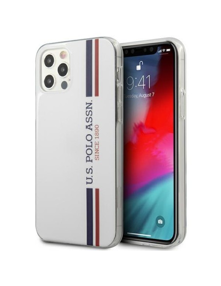 JAV Polo Assn byla Trispalvė kolekcija iPhone 12 / iPhone 12 Pro - balta