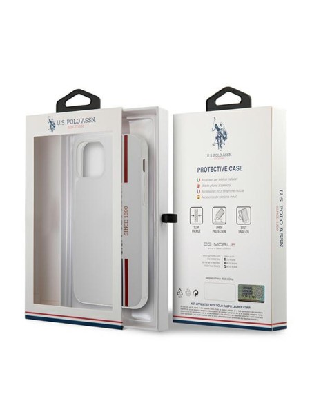 JAV Polo Assn byla Trispalvė kolekcija iPhone 12 / iPhone 12 Pro - balta