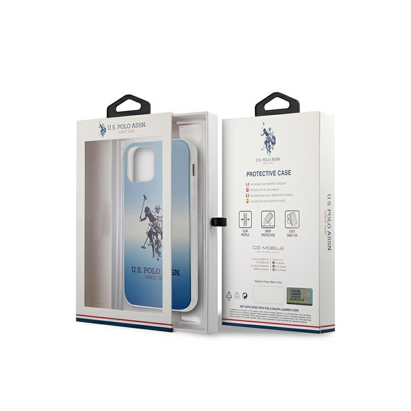 JAV Polo Assn byla Gradiento raštų kolekcija, skirta iPhone 12 mini – mėlyna