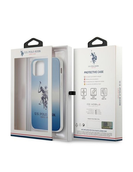 JAV Polo Assn byla Gradiento raštų kolekcija, skirta iPhone 12 mini – mėlyna JAV Polo Assn byla Gradiento raštų kolekcija, skirta iPhone 12 mini – mėlyna