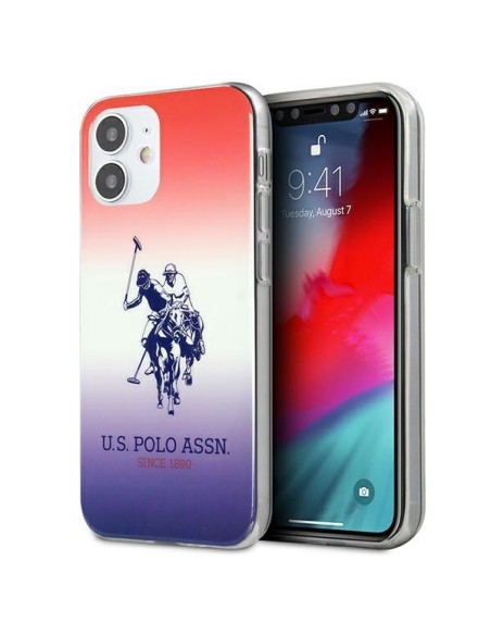 JAV Polo Assn byla Gradiento raštų kolekcija iPhone 12 mini - raudona ir mėlyna