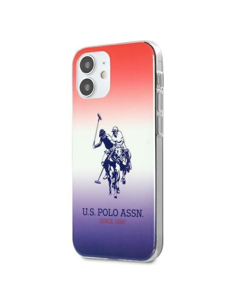 JAV Polo Assn byla Gradiento raštų kolekcija iPhone 12 mini - raudona ir mėlyna