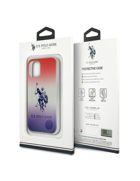 JAV Polo Assn byla Gradiento raštų kolekcija iPhone 12 mini - raudona ir mėlyna