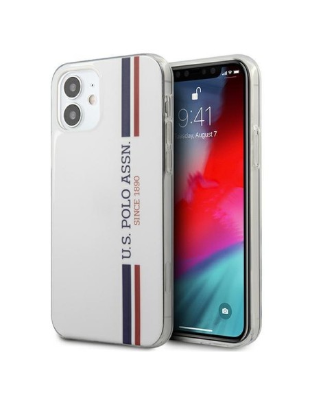 JAV Polo Assn byla Trispalvė kolekcija iPhone 12 mini - balta JAV Polo Assn byla Trispalvė kolekcija iPhone 12 mini - balta