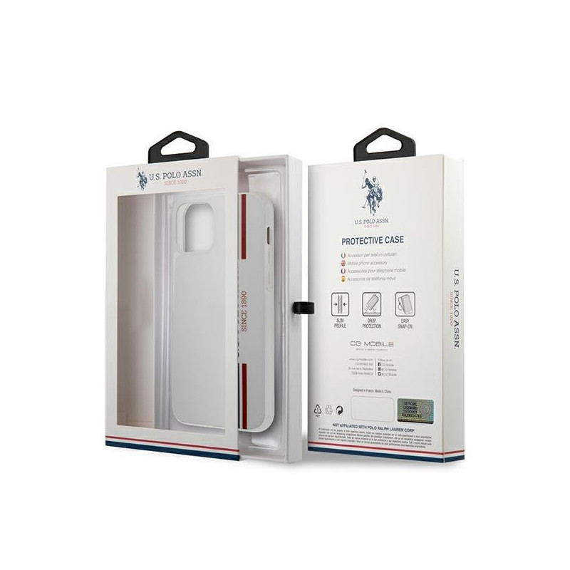JAV Polo Assn byla Trispalvė kolekcija iPhone 12 mini - balta