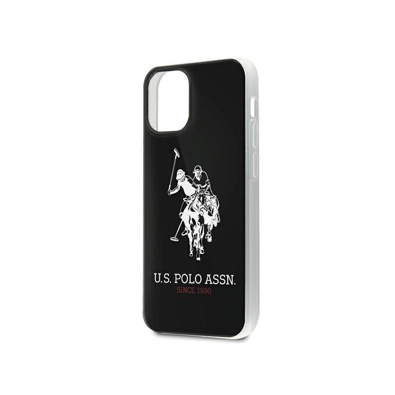 JAV Polo Assn byla Shiny Big Logo iPhone 12 mini - juodas Shiny Big logotipas