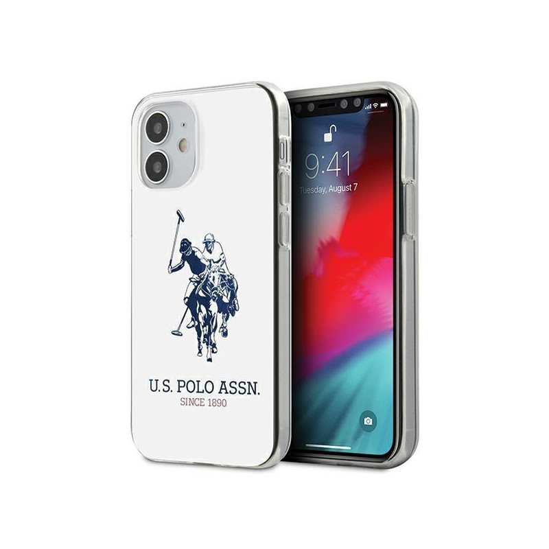 JAV Polo Assn byla Shiny Big Logo iPhone 12 mini - balta JAV Polo Assn byla Shiny Big Logo iPhone 12 mini - balta