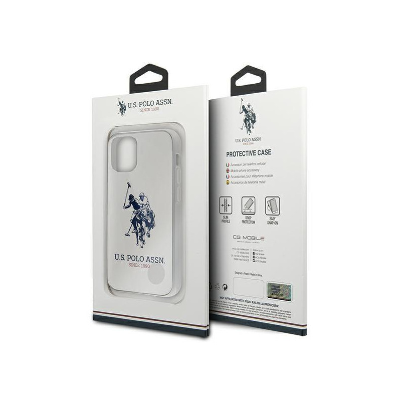 JAV Polo Assn byla Shiny Big Logo iPhone 12 mini - balta