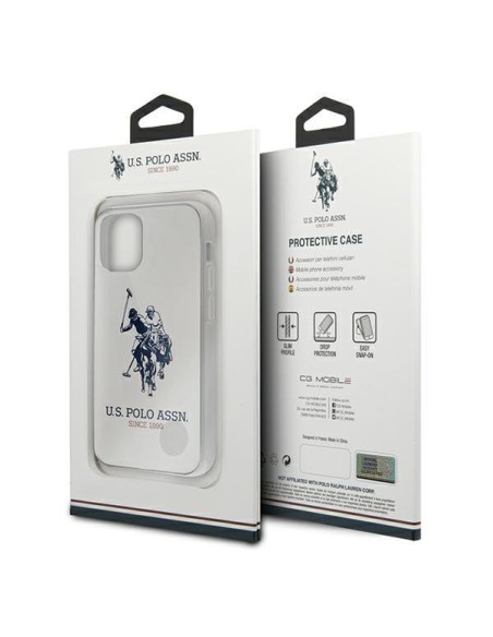 JAV Polo Assn byla Shiny Big Logo iPhone 12 mini - balta