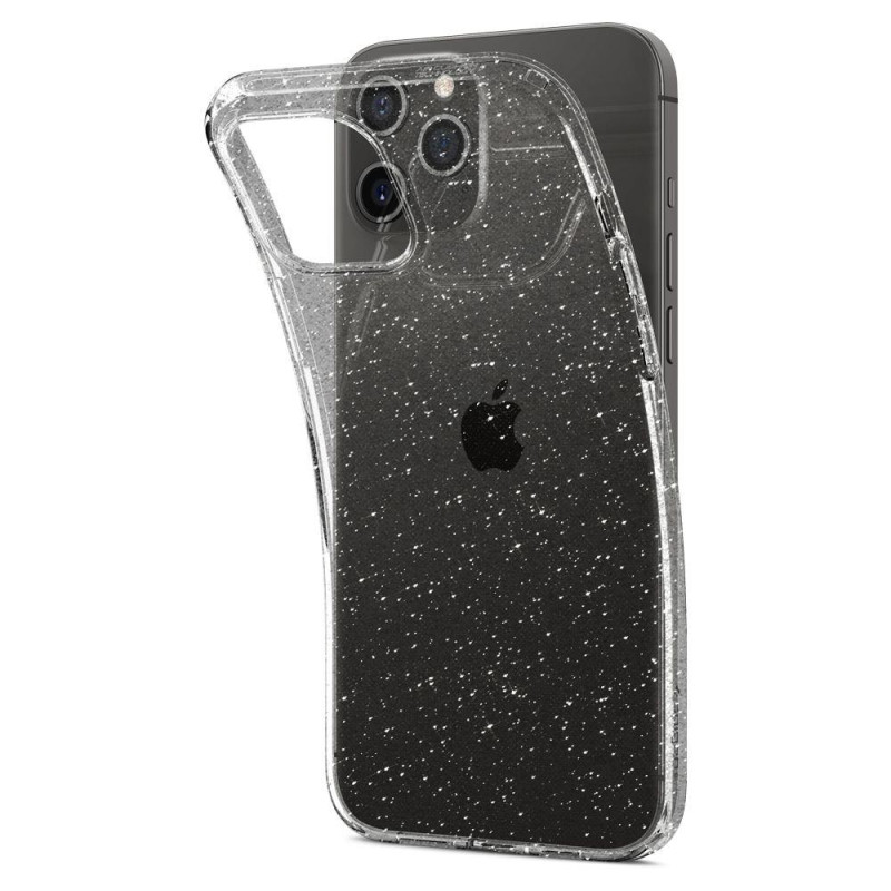 Spigen Liquid Crystal dėklas iPhone 12 / iPhone 12 Pro - skaidrus ir blizgantis