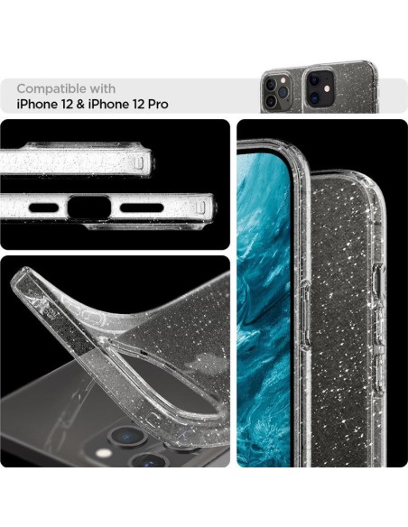 Spigen Liquid Crystal dėklas iPhone 12 / iPhone 12 Pro - skaidrus ir blizgantis Spigen Liquid Crystal dėklas iPhone 12 / iPhone 12 Pro - skaidrus ir blizgantis