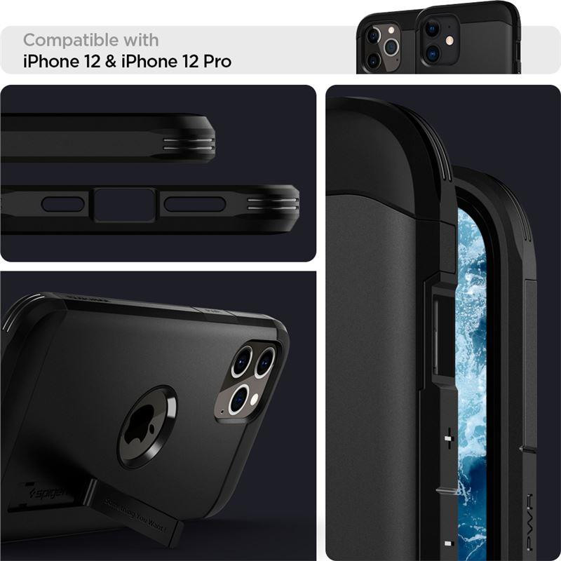 Spigen Tough Armor dėklas iPhone 12 / iPhone 12 Pro - juodas