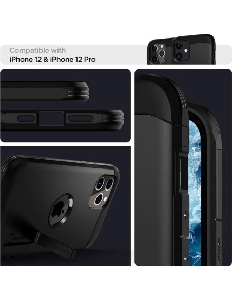 Spigen Tough Armor dėklas iPhone 12 / iPhone 12 Pro - juodas