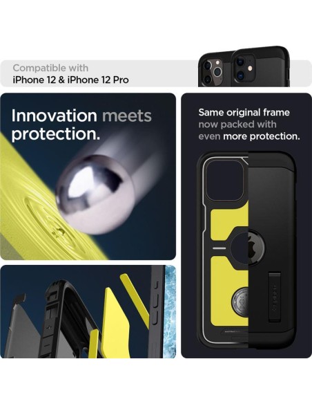 Spigen Tough Armor dėklas iPhone 12 / iPhone 12 Pro - juodas